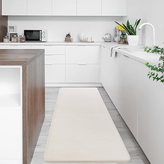 Softlife Washable Runner Rug for Bedroom Living Room, 2x6 Creamy White Soft Fluffy Hallway Runner Rug, Non-Slip Indoor Carpet for Kitchen Laundary Room Decor Entryway Bathroom