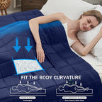 Navy Blue Weighted Blanket for Adults 15lbs, 48"x72", Twin Full Size Cooling Heavy Throw Blanket for 120-160lbs, Microfiber Soft Thick Big Blankets Weighted Comforter Gift for Sleeping