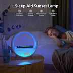 MOMILLA Smart Sunrise Alarm Clock with Wireless Charging, Wake up Light w/Bluetooth Speaker, APP Control White Noise Sound Machine, Compatible with Airpods/iPhone, Alarm Clocks for Bedrooms Adults