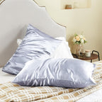 BEDELITE Satin Pillowcase for Hair and Skin, Super Soft and Cooling Similar to Silk Pillow Cases 2 Pack with Envelope Closure, Gift for Women Men(20"x30" Queen Size, Evening Haze)