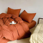 Luxlovery Burnt Orange Comforter Set King Rust Bedding Comforter Set Caramel Caramel Blanket Quilts 3 Piece Cinnamon Color Bedding Set for Women Men King Bed