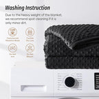 Wemore Minky Dot Weighted Blanket for Adults Twin Size 15 lb, Soft Heavy Blanket for Stress Relief and Sleep Promotion, Breathable Blanket for All-Season with Glass Beads, Black 60 x 80 inches