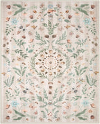 Lahome Chloe Insect Botanical Washable Beige Area Rugs 8x10 Rugs for Living Room, Non Slip Rugs for Bedroom, Boho Indoor Throw Dining Room Carpet for Under Table Home Office Playroom(Beige,8x10)