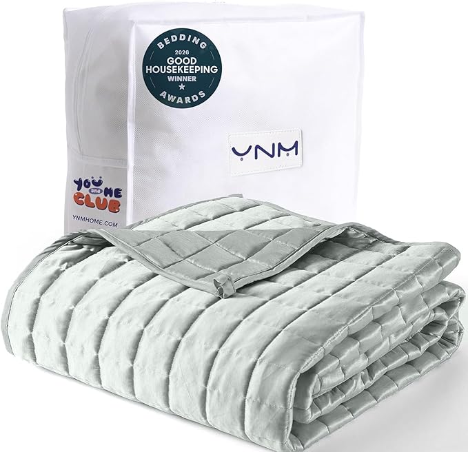 YnM Cooling Weighted Blanket for Adults, 25lbs Heavy Bed Throw Comforter with 100% PE Fabric, Ideal for Hot Sleepers or Summer Days(60x80 Inches for Queen/King Bed, 25 Pounds, Green)