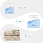 Whale Flotilla Chunky Knit Throw Blanket for Couch and Bed, Camel Decorative Cozy Fleece Blanket, Reversible Soft Fuzzy Woven Throws, 60x80 Inch