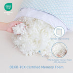 Ankwos Shredded Memory Foam Cooling Soft Bamboo Viscose Pillows Queen Size Set of 2, Adjustable Hypoallergenic Hotel Quality Pillow for Side, Back and Stomach Sleeper, Oeko-TEX Certified