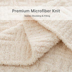 Buttery Soft Knit Throw Blanket 60x80 for Bed or Couch, Reversible Oversized Decorative Blanket, Lightweight Warm Microfiber Knitted Throw for Bedroom, Living Room, Farmhouse Cozy Gift, Ivory White