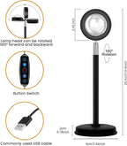 Tsrarey Sunset Lamp Projection, Not Only 21 Colors Sunset Lights, 180 Degree Rotation Led Light, Push Button Switch & APP Control Projector for Party Bedroom Decor