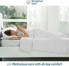 Weighted Idea Weighted Blanket for Adults (White,60"x80",20lbs) Cooling Breathable Heavy Blanket with Premium Glass Beads All-Season Soft Thick Comfort