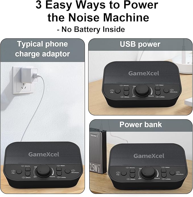 Portable Sound Machine - White Noise Machine for Sleeping & Privacy - 38 Non-Looping Sounds with Dual Speakers Timer Memory - USB Sleep Therapy Machine for Baby Kids Adults Home Office