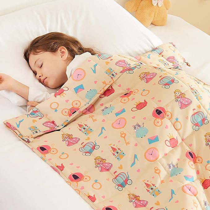 HOSUKKO Weighted Blanket - 5 lbs Beige Princess Heavy Blanket - Breathable Blanket(36 * 48 inches, 5 lbs)