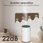 Waterless Essential Oil Diffuser, 7 Colors LED Light, Battery Powered Mini Scent Air Machine, Aromatherapy Mist Diffuser for Home Room Car Office，Black Aluminum Alloy (White)