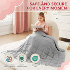 CuteKing Weighted Blanket - Weighted Blanket with Premium Glass Beads - Breathable Heavy Blanket for Comfortable Rest - Thick Blanket All Season (3lbs, 36"x48", Light Grey)