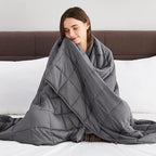 CuteKing Weighted Blanket for Adults (20lbs, 60"x80", Grey) Heavy Blanket for 180-190lbs, Weighted Blanket for Cooling & Heating with Premium Glass Beads, Soft Thick Blanket for Adult All-S