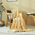 MHD l [Made in Korea] Premium Faux Fur Throw Blanket :Luxury Double-Sided 15mm Microfiber Blanket, 800 GSM :Beige, 60" x 79"
