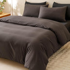 CLOTHKNOW Dark Brown Queen Comforter Set Coffee Bedding Sets Soft Queen Comforter Men Women Comforter with 2 x Pillow Cases