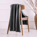 RECYCO Cable Knit Dark Grey Throw Blanket for Couch, Super Soft Warm Cozy Decorative Knitted Throw Blanket 2.3LB for Bed, Sofa, Chair 50"x60"