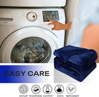 JIAHANNHA Navy Blue Throw Blanket Twin Size 60 by 80 Inches Flannel Fleece Blanket for Couch Sofa Bed 280GSM,Super Soft Cozy and Luxury Bed Blanket for All Season