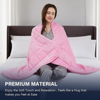 CuteKing Weighted Blanket - Weighted Blanket with Premium Glass Beads - Heavy Blanket Crystal Velvet for Comfort Sleep - Thick Blanket All Season (15lbs, 48"x72", Pink Bubble)