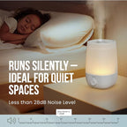 Fontaines Luxury Top-Fill Cool Mist Humidifier - 360° Ultra-Fine Spray, Whisper-Quiet Operation, Dishwasher-Safe Tank, Nightlight & Auto Shut-Off, Easy to Clean for Home, Bedroom, Baby Nursery