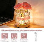Crystal Table Lamp, Rechargeable Cordless Rose Light, with Touch & Remote Control Dimming - 16-Color Dimmable, Birthday Gifts for Women, Mom, Wife, Living Room, Bedroom Decor