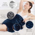 Alomidds Weighted Blanket 7lbs for Adults, Cozy Breathable Weighted Lap Blanket, Small Weighted Blanket Travel, Weighted Lap Pad for Relaxing, Sleeping, Navy, 29" x 24"