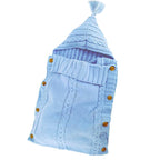 XMWEALTHY Newborn Baby Wrap Swaddle Blanket Knit Sleeping Bag Sleep Sack Stroller Wrap for Baby Light Blue 0-6 Month