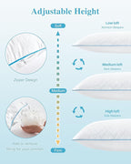 YZ HOME Long Body Pillow for Adults - Firm Body Pillow Insert with Shredded White Memory Foam, Adjustable Height, Soft Support for Side Sleeping, Pregnant Women, Washable (White, 20x54 Inch)