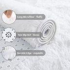 YJ.GWL Soft Runner Rug for Bedroom Living Room Plush Fluffy Rugs 2x6 Feet, White Shag Rug Carpet Non Shedding for Nursery Dorm, Fuzzy Bedside Runner Rug for Kids Girls Room Home Decor