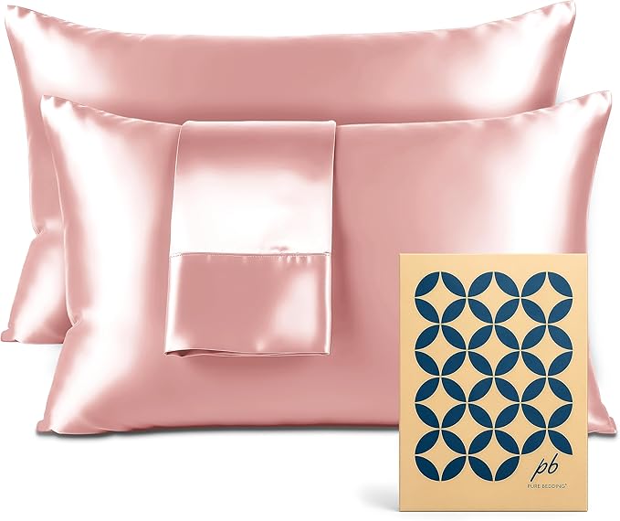 Satin Pillowcase 2 Pack - King Size (20"x40", Pink) - Silky Pillow Cases for Hair and Skin - Satin Pillow Covers with Envelope Closure - Extra Soft Premium Microfiber