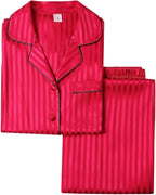 SIHA Satin Silk Pajamas for Women Pajama Set With Long Sleeve Button-Down Satin Pajamas Sleepwear XS-3XL