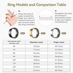 Smart Ring for Women & Men, Fitness Tracker with Heart Rate, Blood Oxygen, Sleep Monitoring, Long-Lasting Battery, IP68 Waterproof, Compatible with iOS & Android (Black, 6)