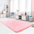 Noahas Fluffy 5x8 Hot Pink Rugs for Bedroom Girls,Shaggy Area Rugs for Living Room,Thick Shag Throw Floor Carpet,Soft Non-Slip Dorm Nursery Kids Rug Home Decor Aesthetic