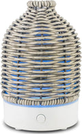 VICTORIA AROMA Essential Oil Diffuser - Multifunction Aromatherapy Diffuser 7 LED Color Changing Light 100ML Rattan Diffuser Easy to Clean Suitable for Home,Office (Grey)