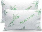 Elif King Size Pillows for Sleeping, Set of 2 – Cooling Shredded Memory Foam Pillows with Removable Cover for Back, Stomach & Side Sleepers, Rayon Derived from Bamboo, King (2 Pack)