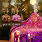 Porseme 500ml Glass Essential Oil Diffuser Aromatherapy Ultrasonic Cool Mist Humidifier 15-21 Running Hours Waterless Auto-Off Air Diffusers for Sleeping Yoga Working Spa(Rose Gold)
