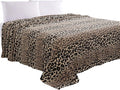 Elegant Comfort Luxury Velvety Feel Blanket, All-Season Lightweight Blanket, Ultra Plush, Soft, Cozy-Fuzzy Flannel Fleece for Couch, Sofa, Bed, Travel, Animal Print Design, Twin/Twin XL, Leopard