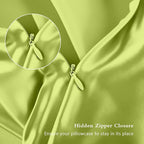 Mulberry Silk Pillow Cases King Size, Silk Pillowcase for Hair and Skin, Both Sides Natural Silk Satin Pillowcase for Sleeping Women with Zipper, Gifts for Women Men, Olive Green