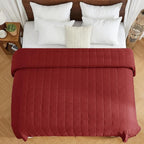 yescool King Size Weighted Blanket for Adults (25 lbs, 80” x 87”, Red) Cooling Heavy Blanket for Sleeping Perfect for 240-260 lbs, Breathable Blanket for Adults & Couple All Season, Machine Washable