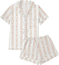LYANER Women's Silky Satin Pajamas Set Short Sleeve Button Down Shirt With Shorts Pjs Set Sleepwear