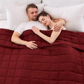 yescool King Size Weighted Blanket for Adults (25 lbs, 80” x 87”, Red) Cooling Heavy Blanket for Sleeping Perfect for 240-260 lbs, Breathable Blanket for Adults & Couple All Season, Machine Washable