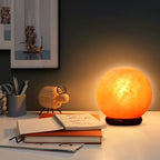 NB Himalayan Pink Salt Globe Shape Lamp with dimmer Switch and a Pair of Bulbs