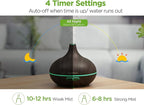 InnoGear Aromatherapy Diffuser & 10 Essential Oils Set, 400ml Diffuser Ultrasonic Diffuser Cool Mist Humidifier with 4 Timers 7 Colors Light Waterless Auto Off for Valentine's Gift, Dark Wood Grain