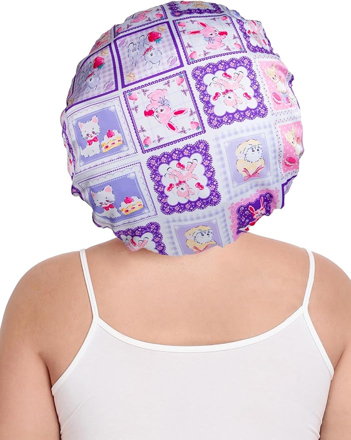 Double Layer Satin Bonnet with Detachable Eye Mask Night Cap for Curly Braids Hair Reduces Frizz Locks in Moisture