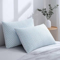 Alkyonos Shredded Memory Foam Cooling Medium Soft Bamboo Viscose Pillows Queen Size Set of 2, Adjustable Hypoallergenic Hotel Quality Pillows for Back, Stomach and Side Sleeper, Oeko-TEX Certified