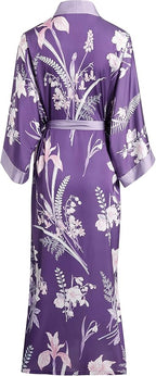 Aensso Long Soft Lightweight Silky Kimonos Robes for Women, Luxury Japanese Floral Womens Kimono Robe