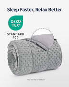 Mr. Sandman Weighted Blanket for Adults, Minky Dots Heavy Blanket for Woman, Man Sleeping and Calm, Soft and Cozy Weighted Throw Blankets, Machine Washable, 48 x 72in, 10 lbs, Grey