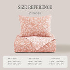 BLOOMHAVEN Quilt Set Twin Size, Clay Pink Floral Quilt Sets, Reversible Bedspread Lightweight and Breathable for All Seasons, Soft Quilted Bedspread with 1 Pillow Sham
