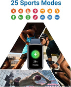 Amzhero Health Fitness Tracker with 24/7 Heart Rate, Blood Oxygen, Blood Pressure, Sleep Tracker, 5ATM Waterproof Activity Trackers with Step Tracker, Pedometer (S & L Bands Included)