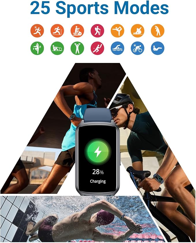 Amzhero Health Fitness Tracker with 24/7 Heart Rate, Blood Oxygen, Blood Pressure, Sleep Tracker, 5ATM Waterproof Activity Trackers with Step Tracker, Pedometer (S & L Bands Included)